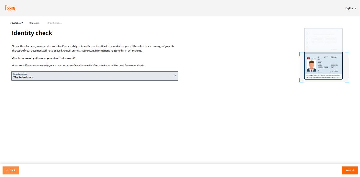 Country of issue screen
