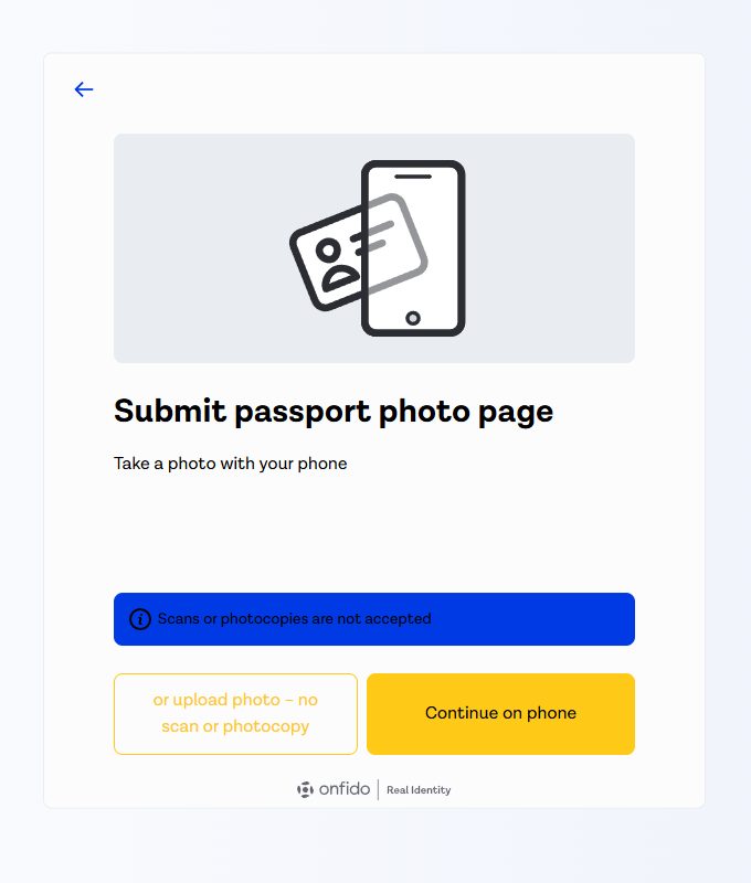 Submit document photo screen
