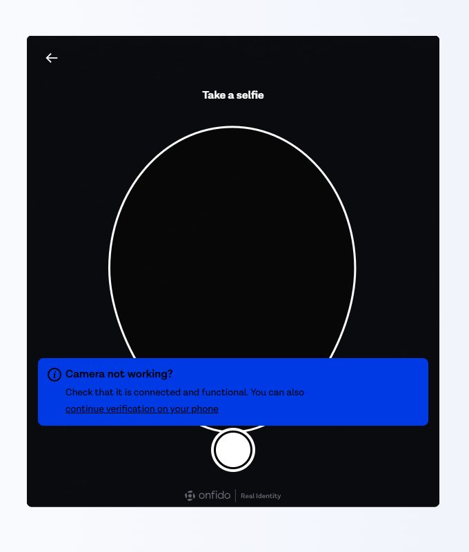 Selfie camera screen