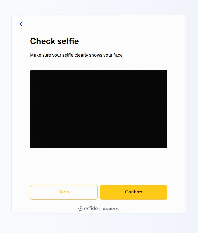 Check selfie screen