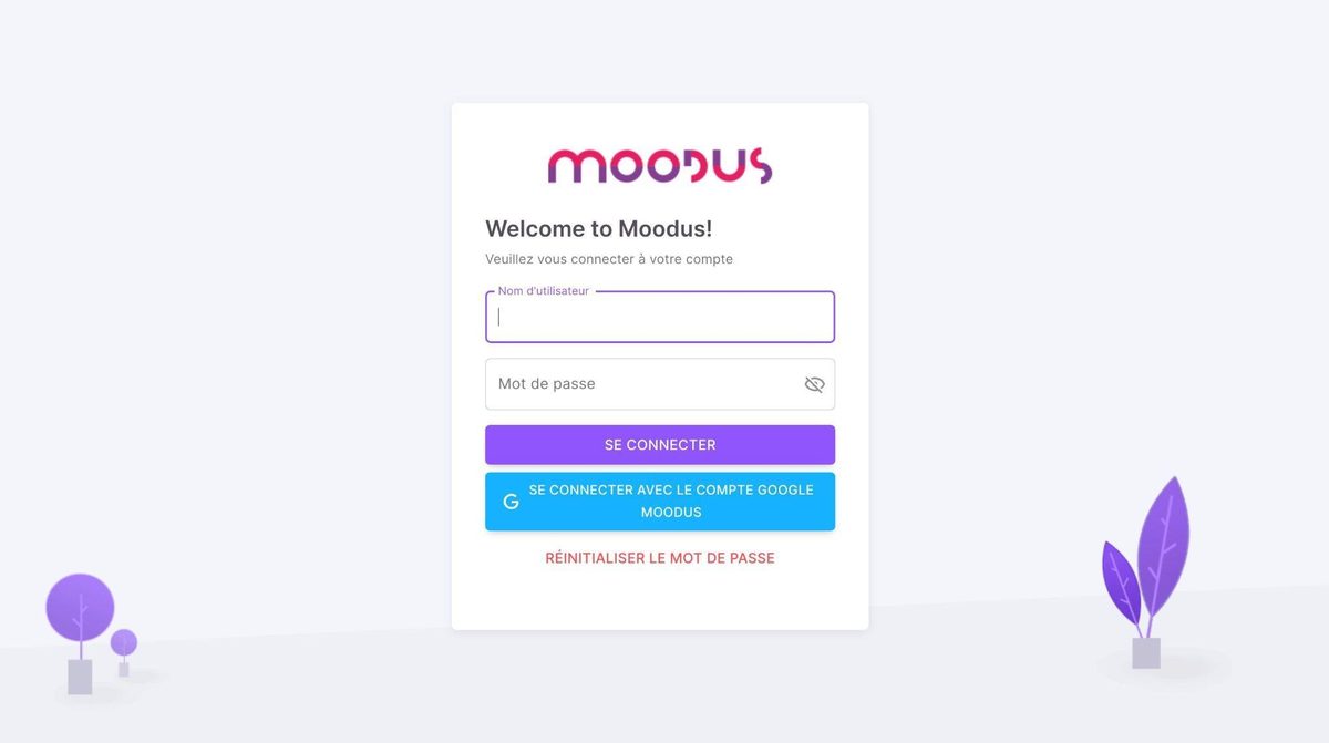Moodus dashboard login